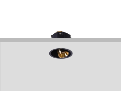 שקוע תקרה אינספריה בודד - 5W - לבן חם - גוף שחור + זהב