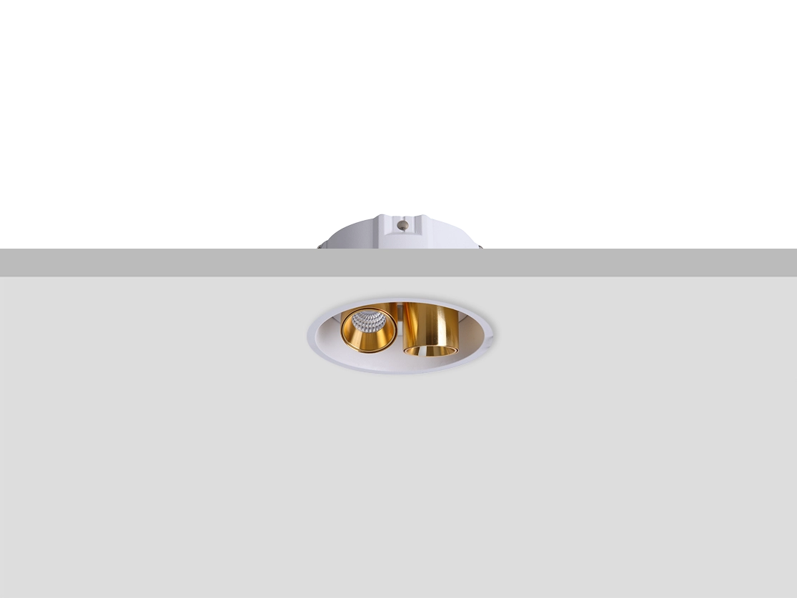שקוע תקרה אינספריה כפול - 2x5W - לבן חם - גוף שחור