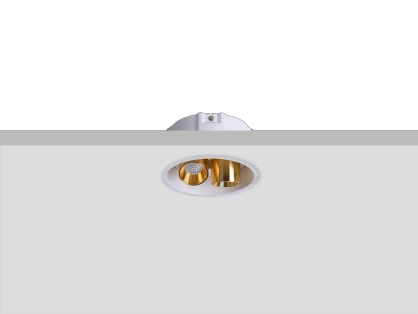 שקוע תקרה אינספריה כפול - 2x5W לבן חם - גוף לבן + זהב