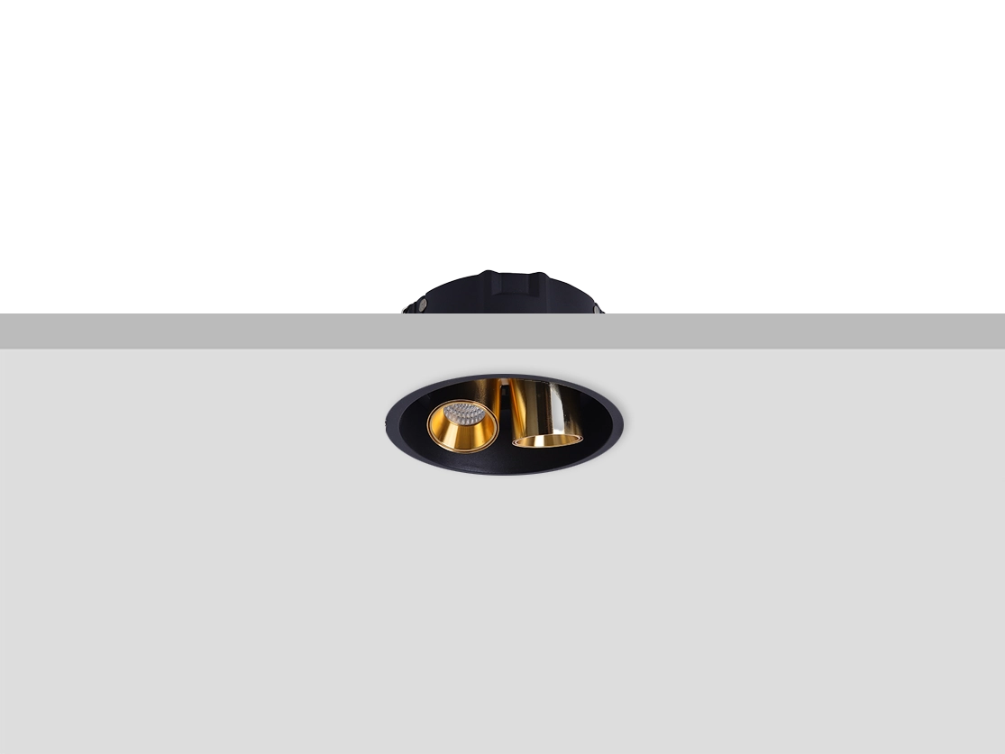 שקוע תקרה אינספריה כפול - 2x5W - לבן חם - גוף שחור