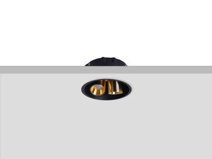 שקוע תקרה אינספריה כפול - 2x5W לבן חם - גוף שחור + זהב