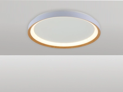 צמוד תקרה תלתן CCT 60W - גוף לבן / עץ - ק.80